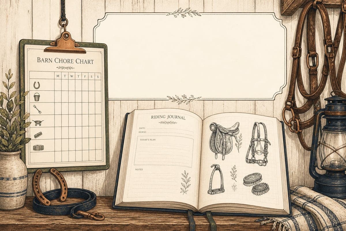 Barn Chore Chart + Riding Journal cover
